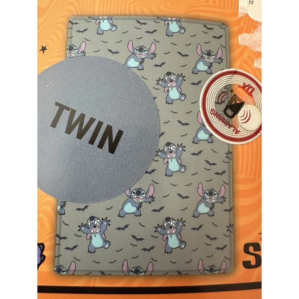 New Disney Halloween Bat‎ Stitch Gray Twin Size 60 x 90 Inch Plush Blanket